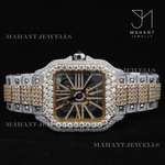Load image into Gallery viewer, Fully VVS Moissanite Studded Two Tone Skeleton Diamond Watch