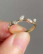 Load image into Gallery viewer, 2 x 4 Marquise Cut Moissanite Wedding Band Anniversary Leaf Band Gift For Her