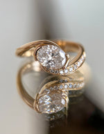 Load image into Gallery viewer, 2.0CT Oval Cut Moissanite Unique Pave Diamond Engagement Ring