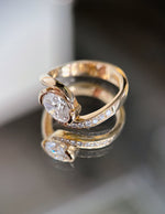 Load image into Gallery viewer, 2.0CT Oval Cut Moissanite Unique Pave Diamond Engagement Ring
