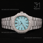 Load image into Gallery viewer, Fully Iced Out Sky Blue Dial Watch