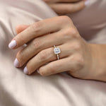 Load image into Gallery viewer, 1.50 CT Princess Cut Solitaire Moissanite Diamond Pave Engagement Ring