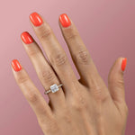 Load image into Gallery viewer, 1.50 CT Princess Cut Solitaire Moissanite Diamond Pave Engagement Ring