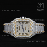 Load image into Gallery viewer, Square Dial Moissanite Watch With Roman Dial With Fully Ice Out Band