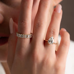 Load image into Gallery viewer, 1.50 CT Pear Cut Solitaire Moissanite Diamond Engagement Ring