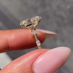 Load image into Gallery viewer, 3.5 CT Pear Cut Moissanite Engagement Ring 14K Solid Gold Ring For Her Perfect For Gift