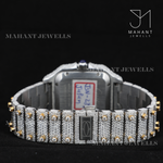 Load image into Gallery viewer, Square Dial Moissanite Watch With Roman Dial With Fully Ice Out Band