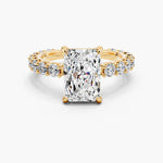 Load image into Gallery viewer, 2.50CT Radiant Cut Moissanite Diamond Pave Engagement Ring