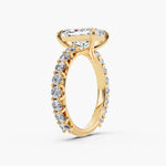 Load image into Gallery viewer, 2.50CT Radiant Cut Moissanite Diamond Pave Engagement Ring