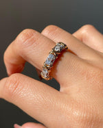 Load image into Gallery viewer, Lab Grown Diamond Set X Ring Eternity Band Sixteen Stone Two Tone Full Eternity Wedding Band