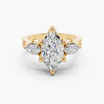 Load image into Gallery viewer, 3.50 CT Hexagon Cut Three Stone Moissanite Diamond Engagement Ring