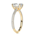 Load image into Gallery viewer, 3 CT Oval Cut unique Hidden Halo Moissanite Engagement Ring