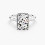 Load image into Gallery viewer, 4.0CT Radiant Diamond Moissanite Unique Bezel Engagement Ring