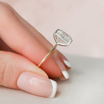 Load image into Gallery viewer, 2 Elongated Cushion Cut Moissanite Hidden Halo Engagement Ring