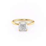 Load image into Gallery viewer, 1.0CT Cushion Moissanite Diamond Hidden Halo Solitaire Engagement Ring