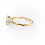 Load image into Gallery viewer, 1.0CT Asscher Diamond Moissanite Three Stone Engagement Ring