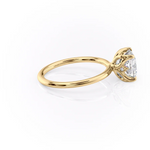 Load image into Gallery viewer, 1.0CT Princess Diamond Moissanite Lotus Prong Solitaire Engagement Ring