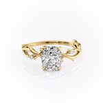 Load image into Gallery viewer, 1.50 CT Elongated Cushion Cut Nature Inspired Moissanite Diamond Engagement Ring