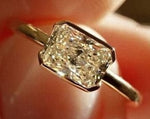Load image into Gallery viewer, 1.0CT Half Bezel Set Radiant Cut Lab Grown Diamond Solitaire Engagement Ring