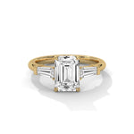 Load image into Gallery viewer, 1.50 CT Emerald Cut Three Stone Moissanite Diamond Engagement Ring