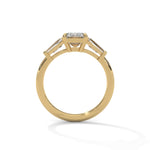 Load image into Gallery viewer, 1.50 CT Emerald Cut Three Stone Moissanite Diamond Engagement Ring