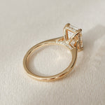 Load image into Gallery viewer, 2.50 CT Emerald Cut Moissanite Hidden Halo Engagement Ring