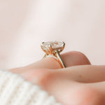 Load image into Gallery viewer, 2.50 CT Emerald Cut Moissanite Hidden Halo Engagement Ring