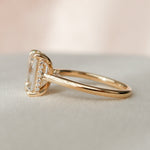 Load image into Gallery viewer, 2.50 CT Emerald Cut Moissanite Hidden Halo Engagement Ring