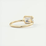 Load image into Gallery viewer, 3 CT Emerald Flush Stacking Half Bezel Solitaire Moissanite Engagement Ring
