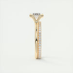 Load image into Gallery viewer, 3 CT Emerald Flush Stacking Half Bezel Solitaire Moissanite Engagement Ring