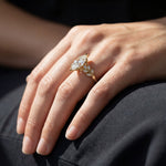 Load image into Gallery viewer, 4.0CT Marquise Cut Moissanite Diamond Bezel Cluster Engagement Ring