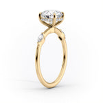 Load image into Gallery viewer, 2.5 CT Marquise Moissanite Distance Pave Hidden Halo Engagement Ring