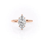 Load image into Gallery viewer, 2.50 CT Marquise Cut Moissanite Diamond Halo Solitaire Engagement Ring