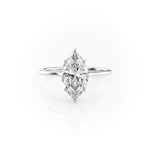 Load image into Gallery viewer, 2.50 CT Marquise Cut Moissanite Diamond Halo Solitaire Engagement Ring