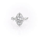 Load image into Gallery viewer, 2 CT Marquise Cut Moissanite Spilt Band Engagement Ring
