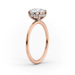 Load image into Gallery viewer, 2.5 CT Marquise Cut Moissanite Halo Solitaire Engagement Ring
