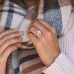 Load image into Gallery viewer, 3.50 CT Oval Cut Three Stone Moissanite Engagement Ring in 14K White Gold