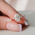 Load image into Gallery viewer, 2.50CT Oval Cut Solitaire Moissanite Engagement Ring