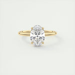 Load image into Gallery viewer, 2 CT Oval Flush Stacking Low Profile Solitaire Moissanite Engagement Ring