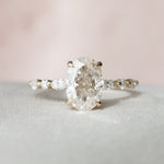 Load image into Gallery viewer, 3 CT Oval Cut Moissanite Hidden Halo Diamond Engagement Ring