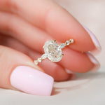 Load image into Gallery viewer, 3 CT Oval Cut Moissanite Hidden Halo Diamond Engagement Ring