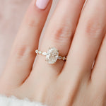 Load image into Gallery viewer, 3 CT Oval Cut Moissanite Hidden Halo Diamond Engagement Ring