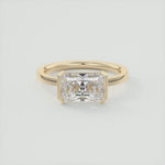 Load image into Gallery viewer, 2.50 East West Radiant Half Bezel Solitaire Moissanite Engagement Ring