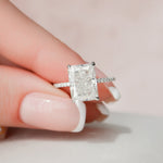 Load image into Gallery viewer, 4.50СT Radiant Cut Moissanite Diamond Hidden Halo Engagement Ring