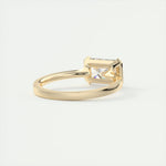 Load image into Gallery viewer, 2.50 East West Radiant Half Bezel Solitaire Moissanite Engagement Ring