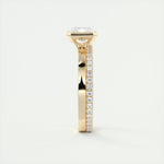 Load image into Gallery viewer, 2.50 East West Radiant Half Bezel Solitaire Moissanite Engagement Ring