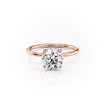 Load image into Gallery viewer, Classic 2 CT Round Cut Moissanite Engagement Ring Set With Hidden Halo