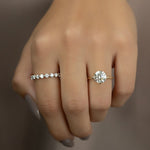 Load image into Gallery viewer, 2 CT Round Cut Hidden Halo Moissanite Diamond Engagement Ring
