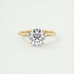 Load image into Gallery viewer, 2 CT Round Flush Stacking Low Profile Solitaire Moissanite Engagement Ring
