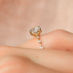 Load image into Gallery viewer, 1.0CT Cushion Diamond Moissanite Petite Pave Engagement Ring